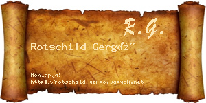 Rotschild Gergő névjegykártya